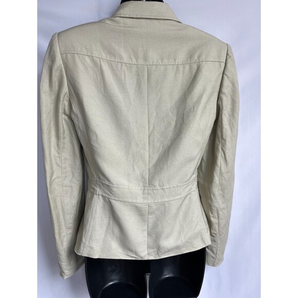 Isabella Demarco Linen Blend Blazer Jacket Size 4 Beige Career Office Business - Picture 4 of 9